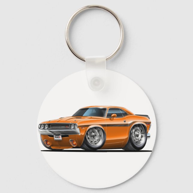 1970-72 Challenger Orange Car Schlüsselanhänger (Vorderseite)