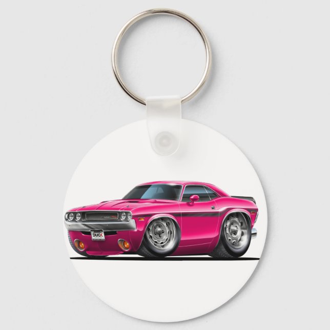 1970-72 Challenger Pink Car Schlüsselanhänger (Vorderseite)