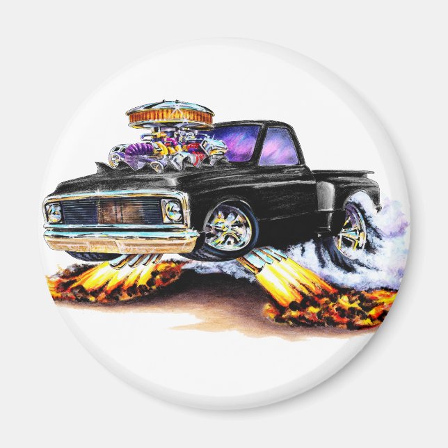 1970-72 Chevy C10 Black Truck Magnet (Vorne)