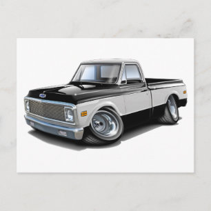 1970-72 Chevy C10 Black-White Truck Postkarte