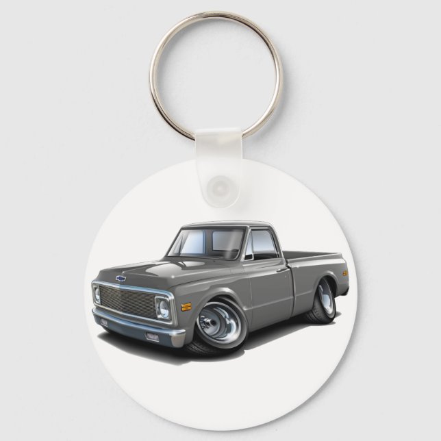 1970-72 Chevy C10 Gray Truck Schlüsselanhänger (Vorderseite)