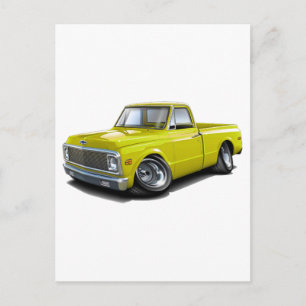 1970-72 Chevy C10 Yellow Truck Postkarte