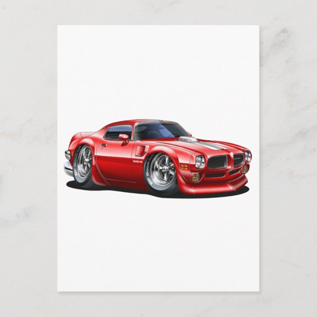 1970/72 Trans Am Red Car Postkarte (Vorderseite)