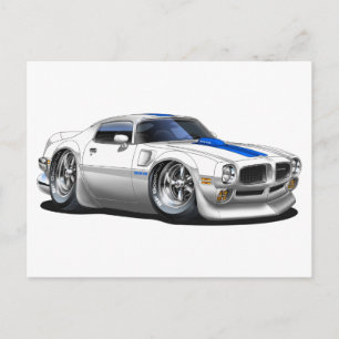1970/72 Trans Am White Car Postkarte