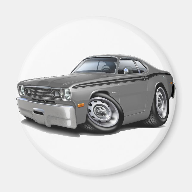 1970-74 Duster Gray-Black Car Magnet (Vorne)