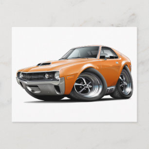 1970 AMX Orange Car Postkarte