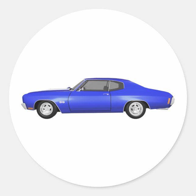 1970 Chevelle SS: Blue Finish: Runder Aufkleber (Vorderseite)
