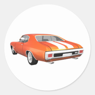 1970 Chevelle SS: Orange Finish: Runder Aufkleber
