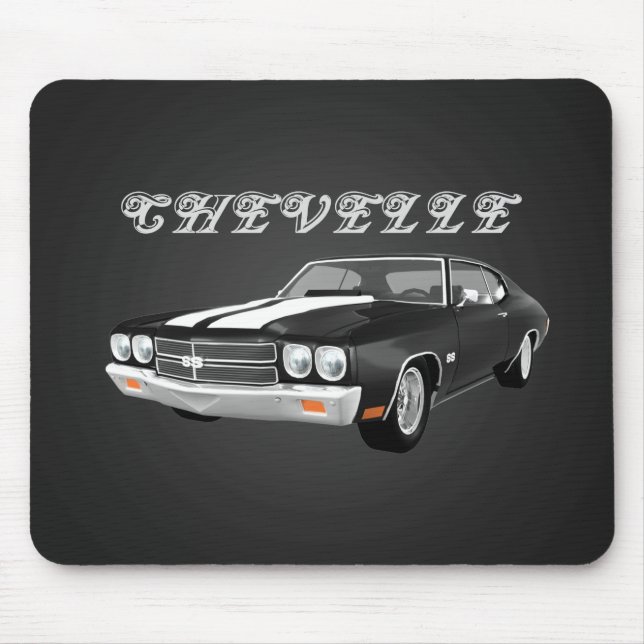 1970 Chevelle SS: Schwarzes Finish: Mousepad (Vorne)