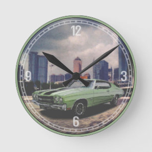 1970 Chevrolet Chevelle (Green) Decorative Clock Runde Wanduhr