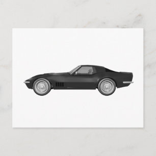 1970 Corvette Sportwagen: Black Finish Postkarte
