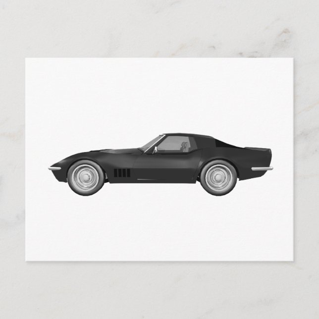 1970 Corvette Sportwagen: Black Finish Postkarte (Vorderseite)