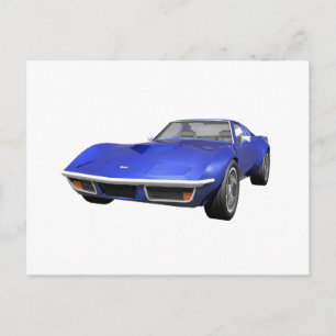 1970 Corvette Sportwagen: Blue Finish Postkarte