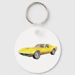 1970 Corvette Sportwagen: Gelbfisch Schlüsselanhänger