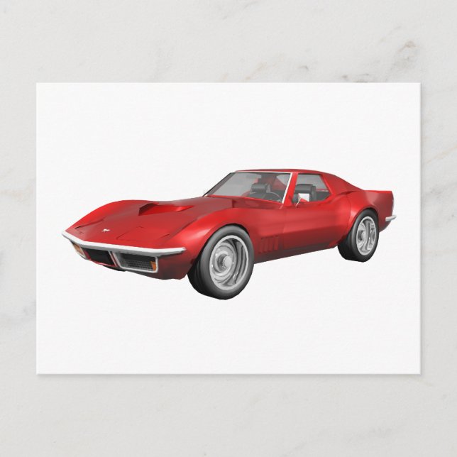 1970 Corvette Sportwagen: Red Finish Postkarte (Vorderseite)