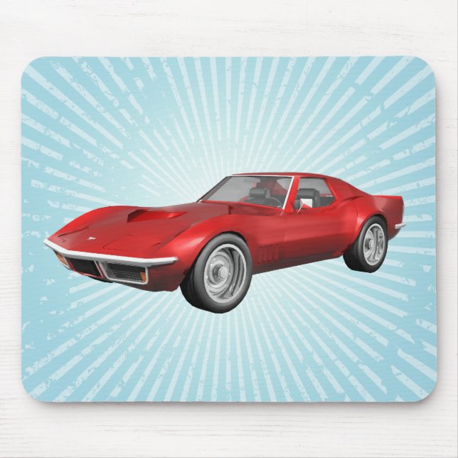 1970 Corvette Sportwagen: Roter Finish:Mousepad Mousepad (Vorne)