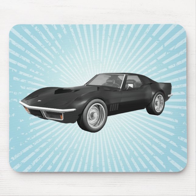 1970 Corvette Sportwagen: Schwarzer Finish:Mousepa Mousepad (Vorne)