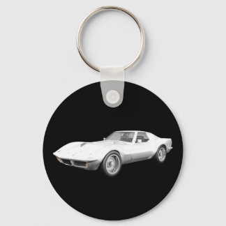 1970 Corvette Sportwagen: Weißes Finish Schlüsselanhänger