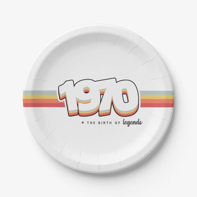 1970 Die Geburt von Legenden Pappteller (Vorderseite)