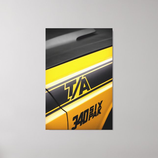 1970 Dodge Challenger T/A 340 Six Pak Pack Mopar Leinwanddruck (Vorderseite)