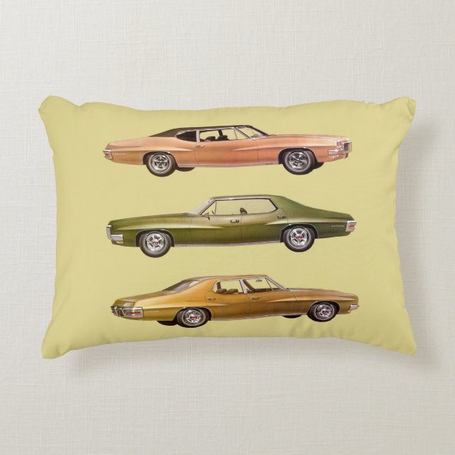1970 drei Muskelwagen drucken Dekokissen (Vorderseite)