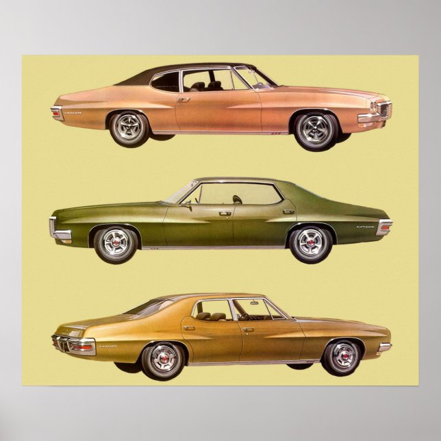1970 drei Muskelwagen Poster (Vorne)