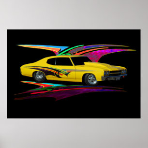 1970 gelber Klassiker Poster