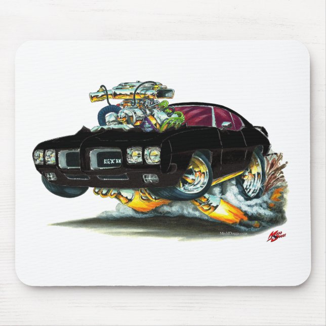 1970 GTO schwarzes Auto Mousepad (Vorne)