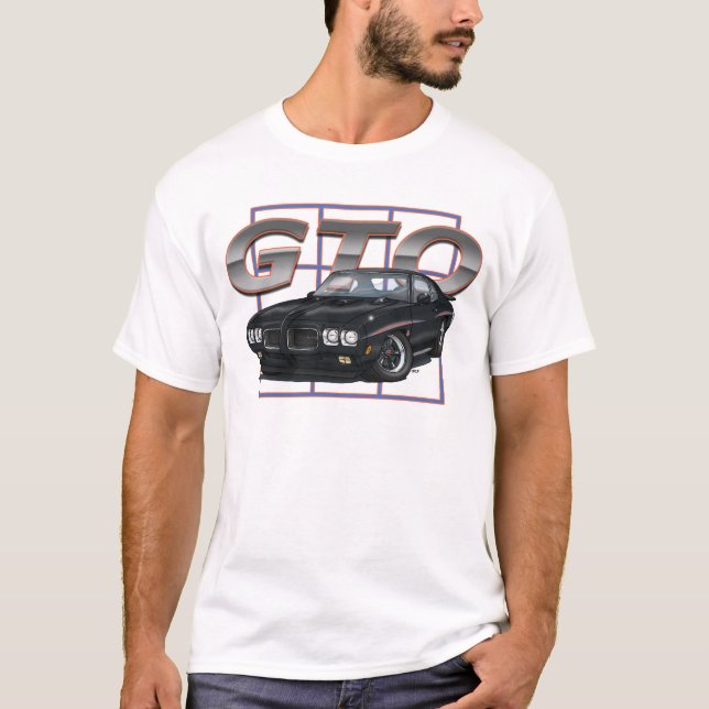 1970 GTO Schwarzes T-Shirt (Vorderseite)
