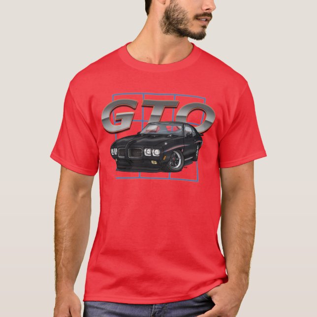 1970 GTO Schwarzes T-Shirt (Vorderseite)