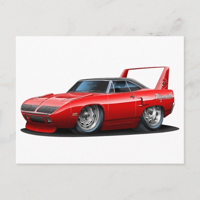 1970 Plymouth Superbird Red Car Postkarte (Vorderseite)