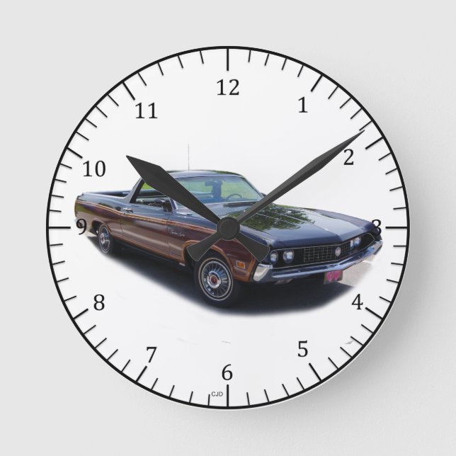 1970 Ranchero Clock Runde Wanduhr (Vorderseite)