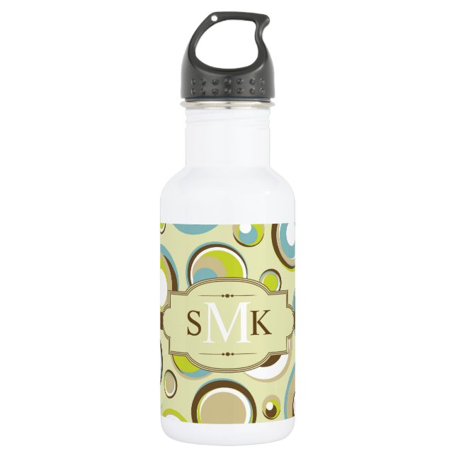 1970 Retro Circle Muster 32.oz. Trinkflasche (Vorderseite)