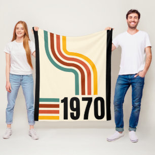 1970 Retro-Streifen-Regenbogen-Vintage-Decke Fleecedecke