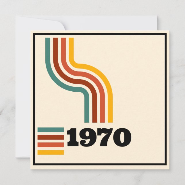 1970 Retro Vintage Poster Geburtstag oder Wiederse Dankeskarte (Vorderseite)