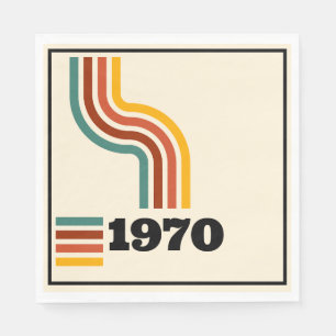 1970 Retro Vintage Poster Geburtstag oder Wiederse Serviette