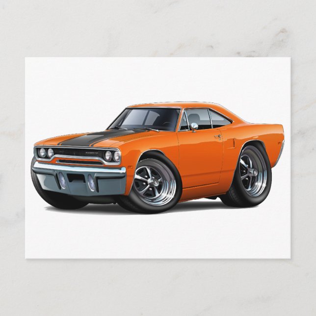 1970 Roadrunner Orange-Black Postkarte (Vorderseite)