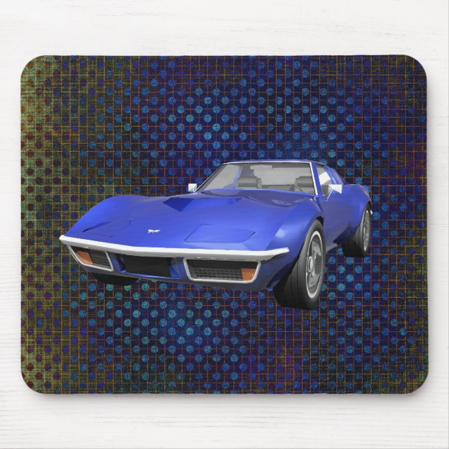 1970 Sportwagen Corvette: Blaues Finish: Mousepad (Vorne)