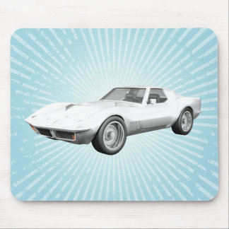 1970 Sportwagen Corvette: Weißes Finish: Mousepad
