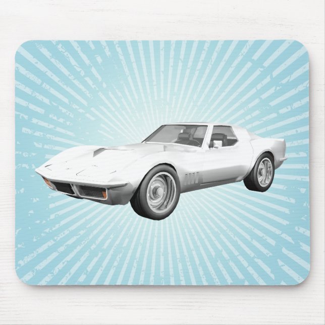 1970 Sportwagen Corvette: Weißes Finish: Mousepad (Vorne)