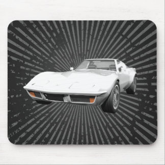 1970 Sportwagen Corvette: Weißes Finish: Mousepad