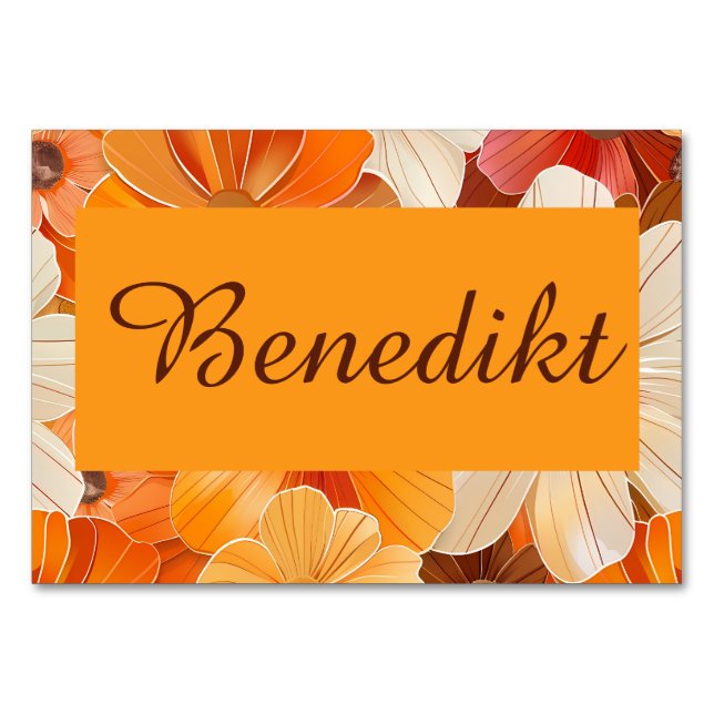 1970er Florale Gartenparty Tischnummer (Vorderseite)