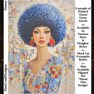 1970er Jahre Inspirierter Afro-Frisuren Frau EC6L Seidenpapier