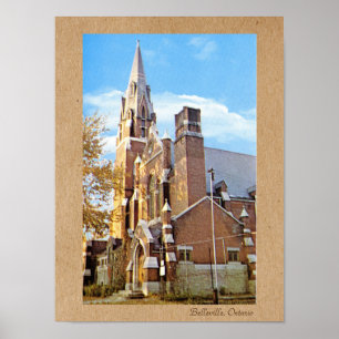 1970er Jahre Kirchenfoto Vintage-Kunst Poster