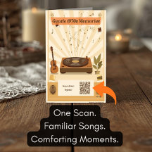 1970er-Jahre Musik-Playlist-Grußkarte Demenz