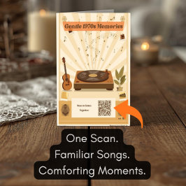 1970er-Jahre Musik-Playlist-Grußkarte Demenz Karte