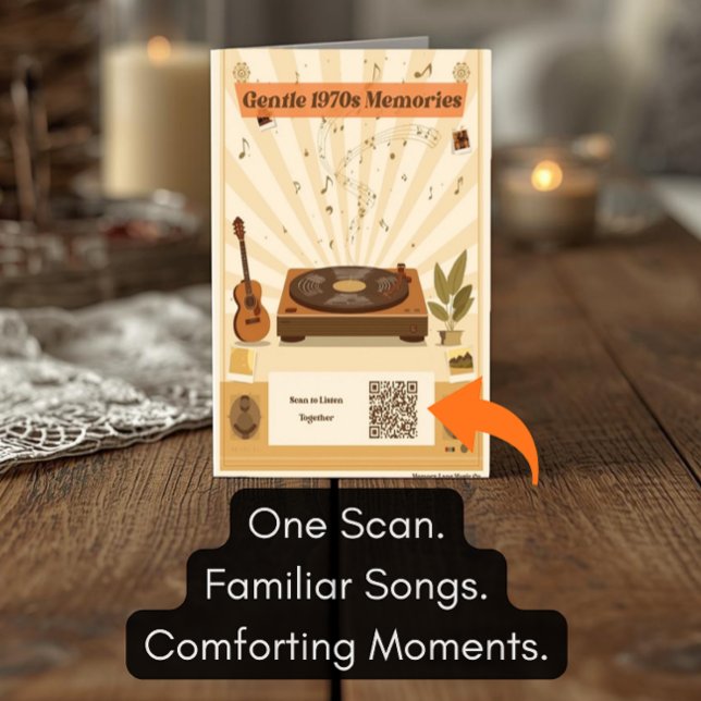 1970er-Jahre Musik-Playlist-Grußkarte Demenz Karte (Von Creator hochgeladen)