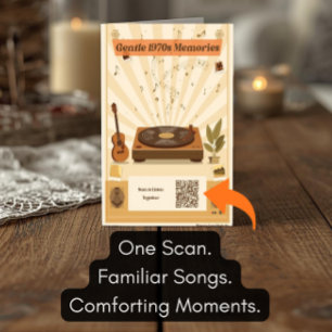 1970er Musik-Wiedergabeliste Grußkarte Demenz Karte