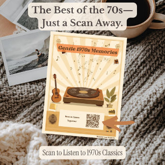 1970er Musiktherapie mit Spotify-QR-Code Fotoplatte