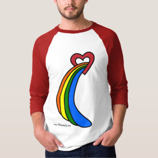 1970er Retro-Regenbogen-Wasserfall durch Herz-Shir T-Shirt